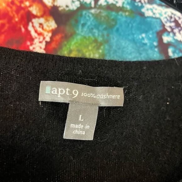 Apt. 9 Button Down Cardigan Style Sweater 100% Cashmere Argyle Print Large - Picture 5 of 5